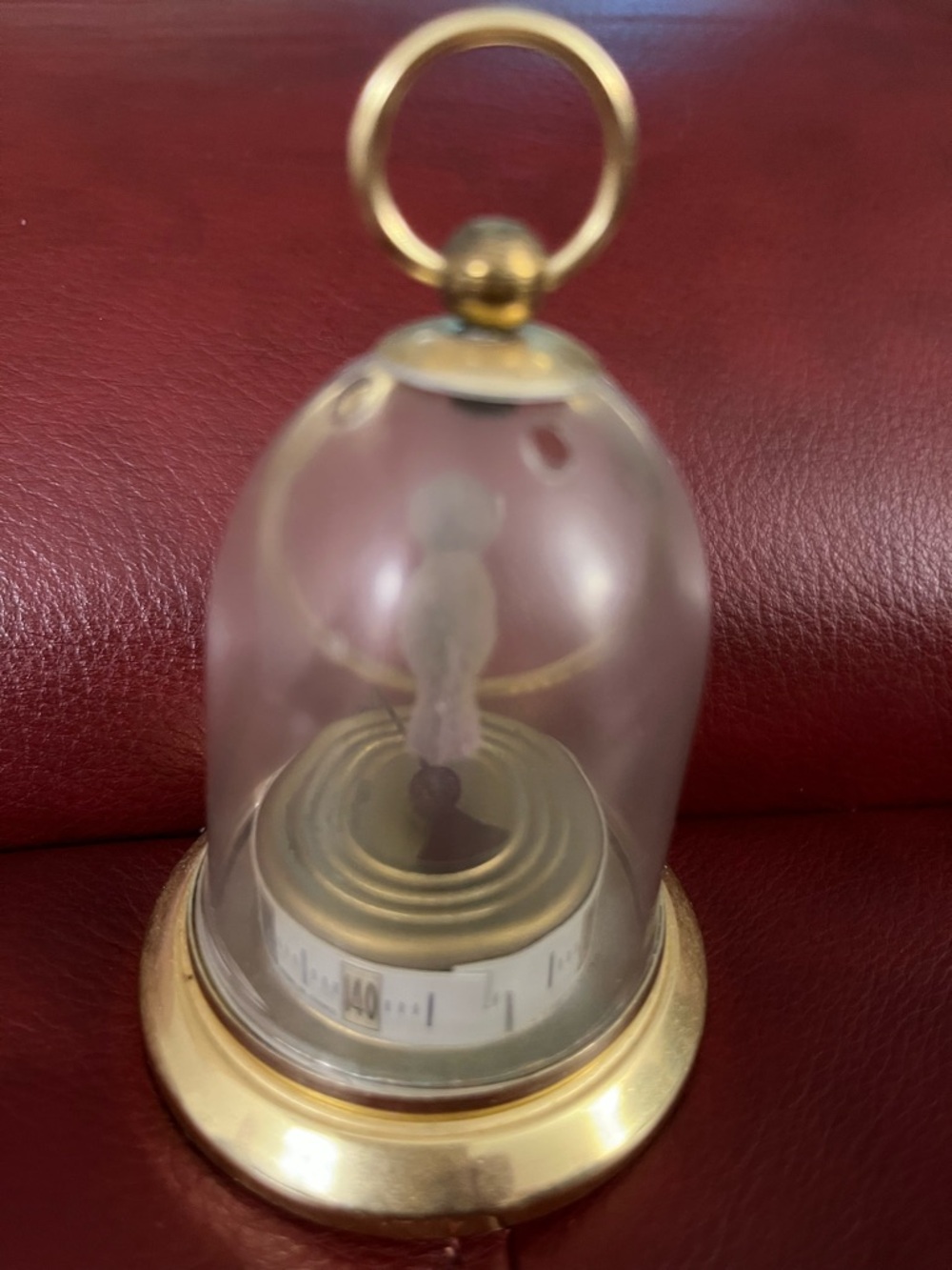 Vintage Thermometer-Hygrometer with Felt Bird in Dome - Picture 4 of 7